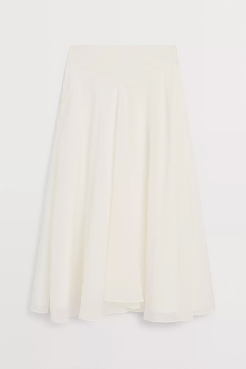 Midi Skirt With Yoke & Flounce