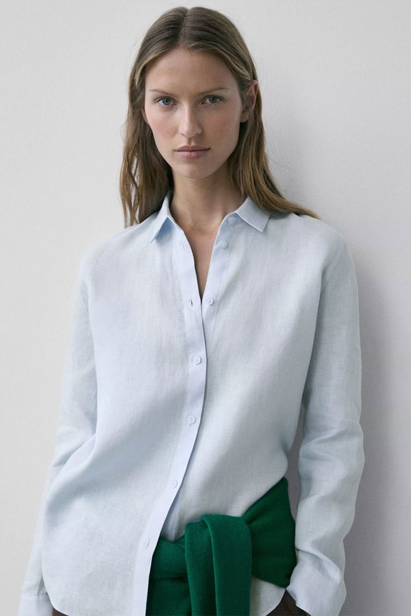 Flowing 100% Linen Shirt from Massimo Dutti