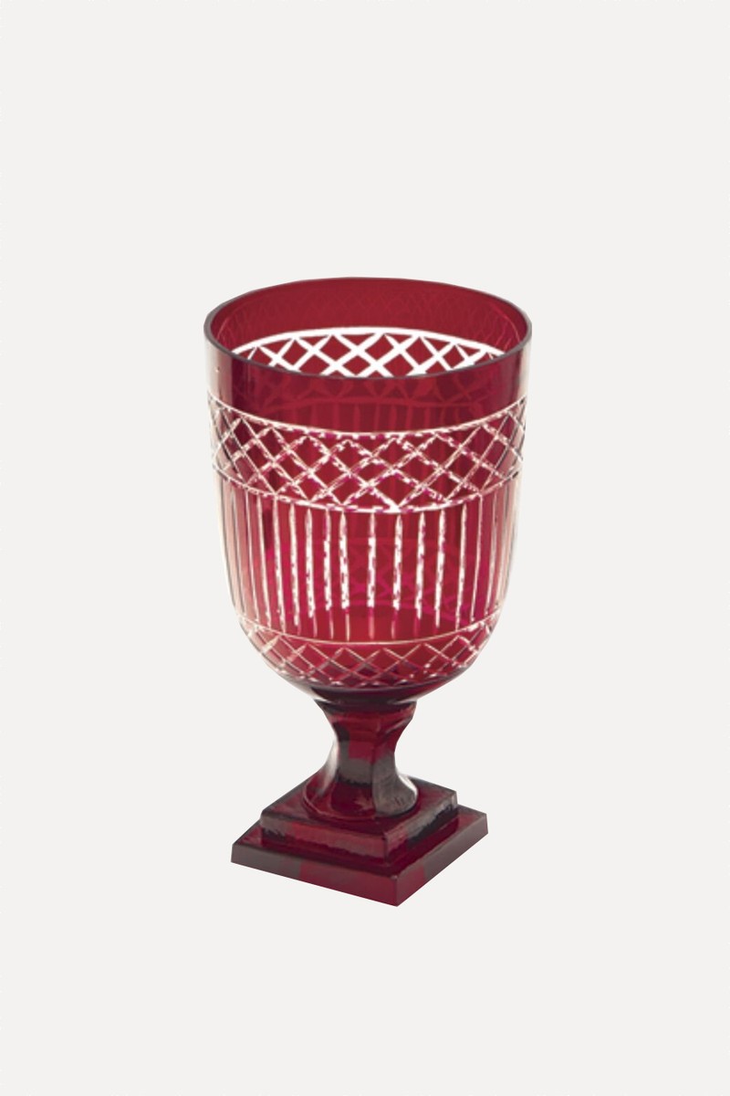 Glass Diamond Pattern Square Base Cup from Bruco