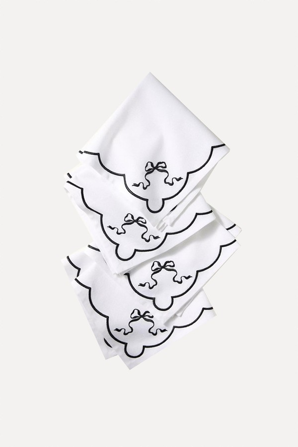 Bow Cotton Embroidered Napkins from Anthropologie