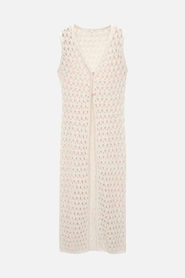 Long Crochet Waistcoat from Pull & Bear