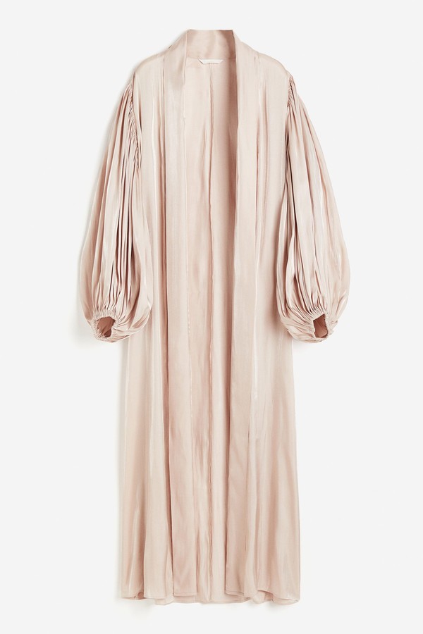 Balloon-Sleeved Satin Kaftan