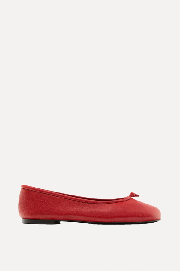 Leather Ballet Flats With Knot
