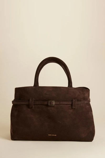 Le Cambon 35 Deep Brown Suede Bag from Manu Atelier