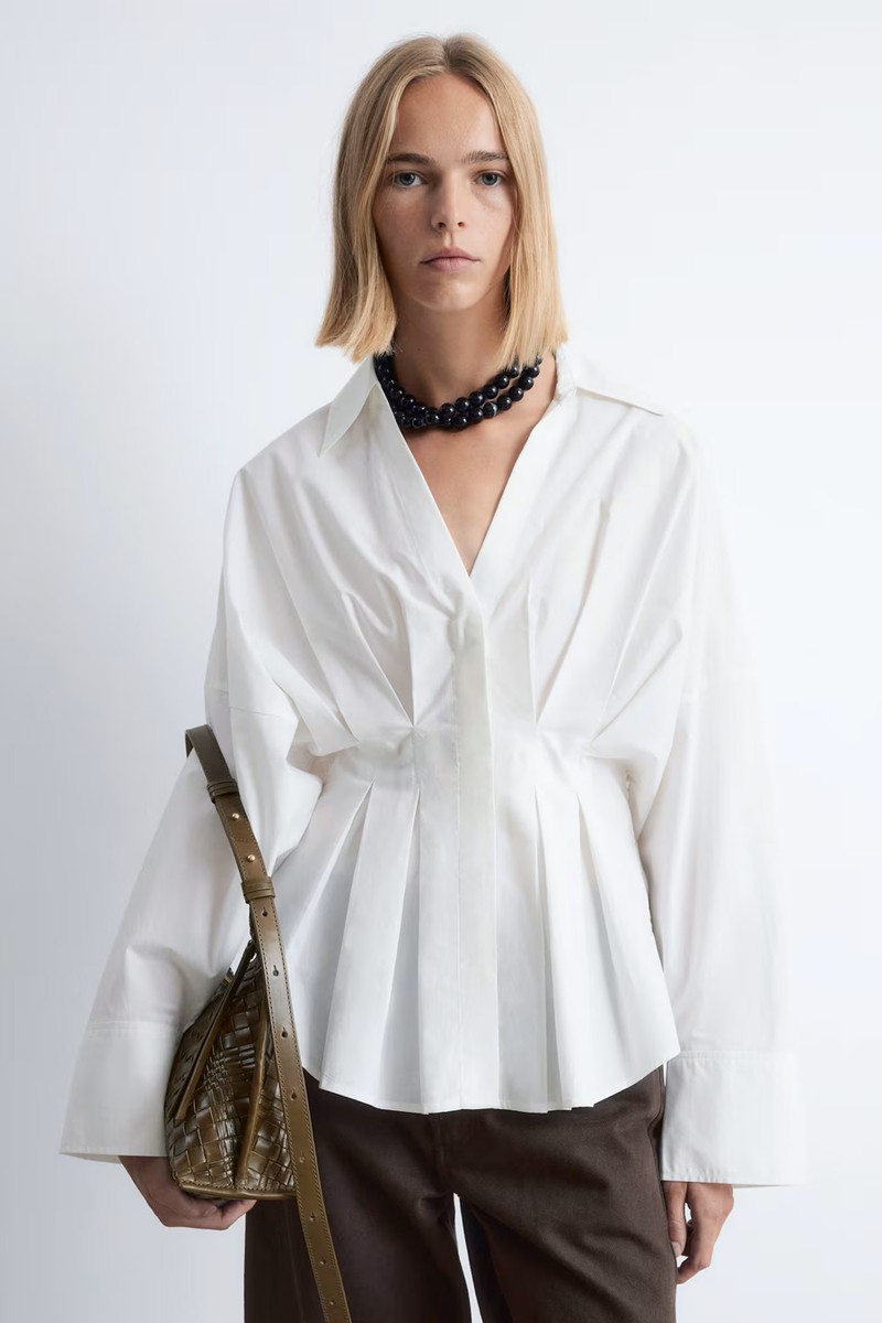 Fitted-Waist Cotton Shirt