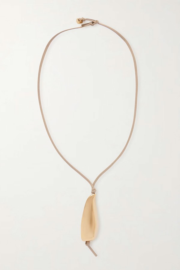 Gold-Tone & Leather Necklace from Bottega Veneta