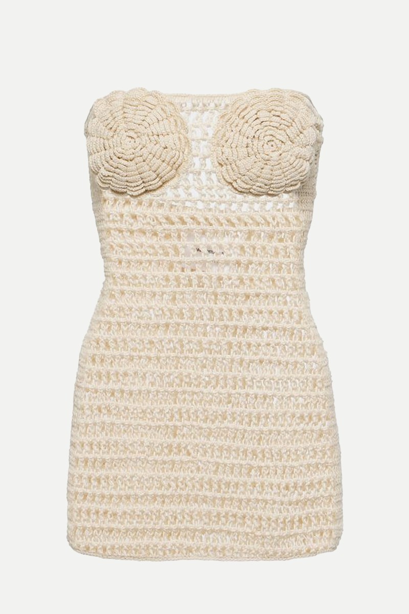 Camellia Cotton Crochet Bustier Dress from Anna Kosturova