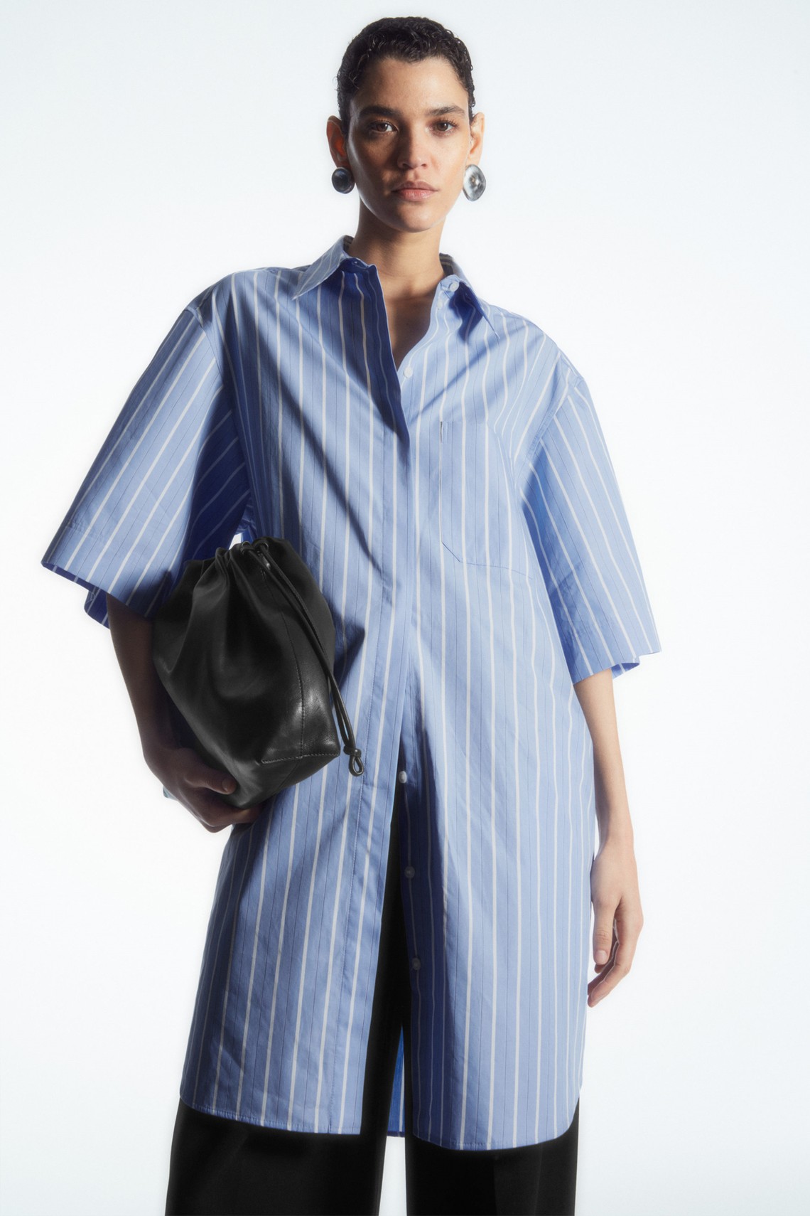 Oversized Poplin Mini Shirt Dress