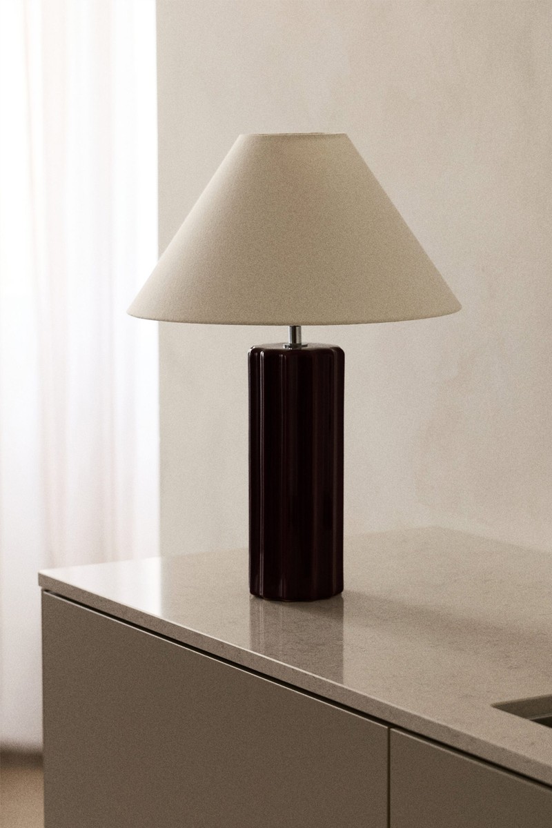 Fluted Stoneware Lamp Base