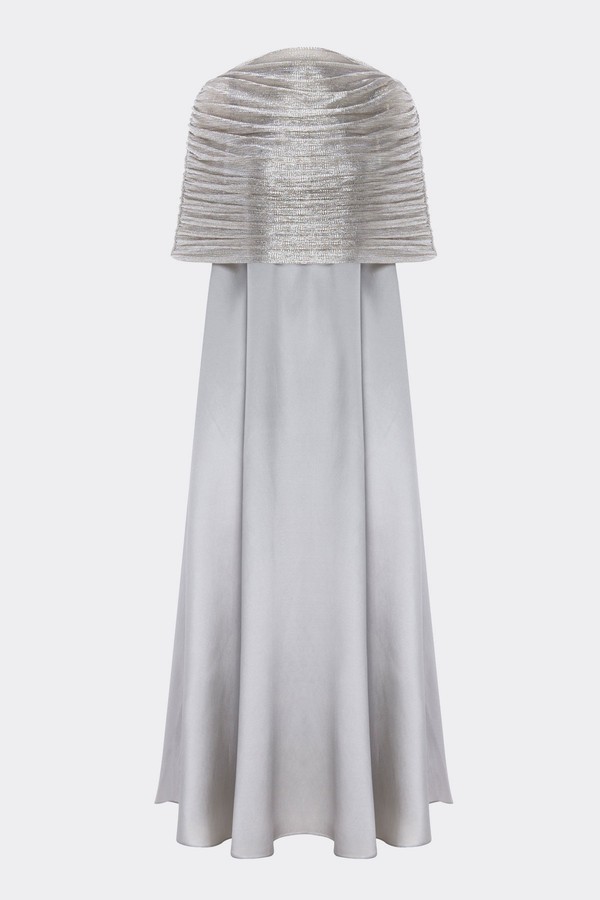 Gathered Cape Dress