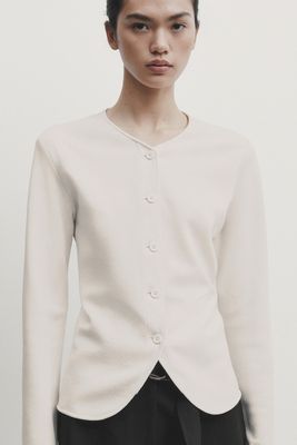 Textured Blouse With Buttons