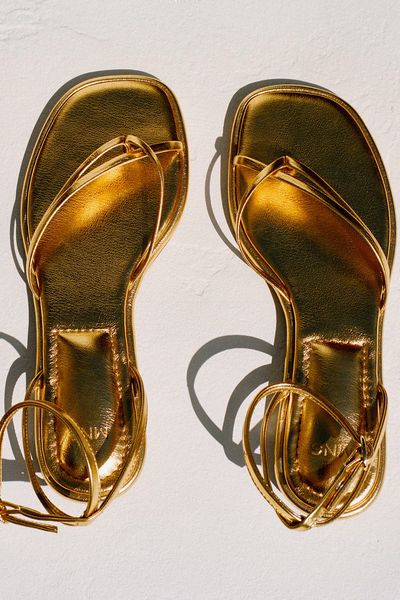 Metallic Strap Sandals