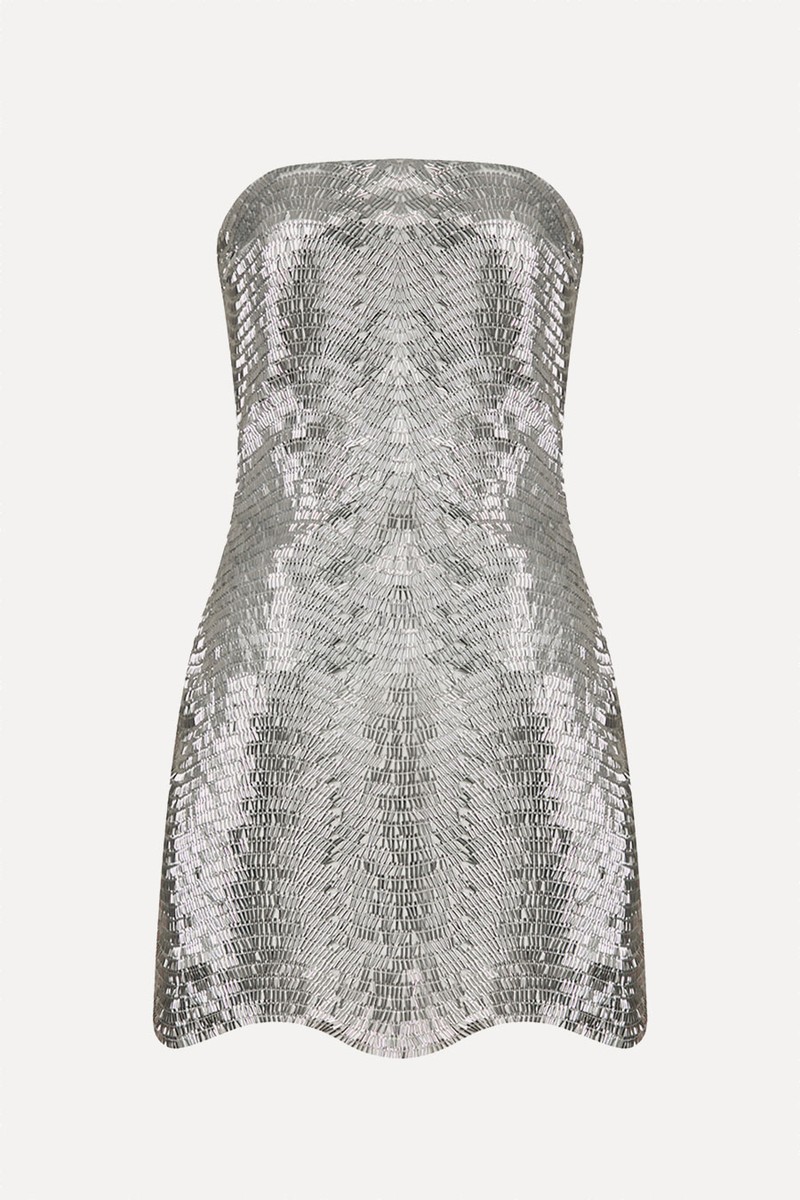 Moss Strapless Sequined Mini Dress from ILA.