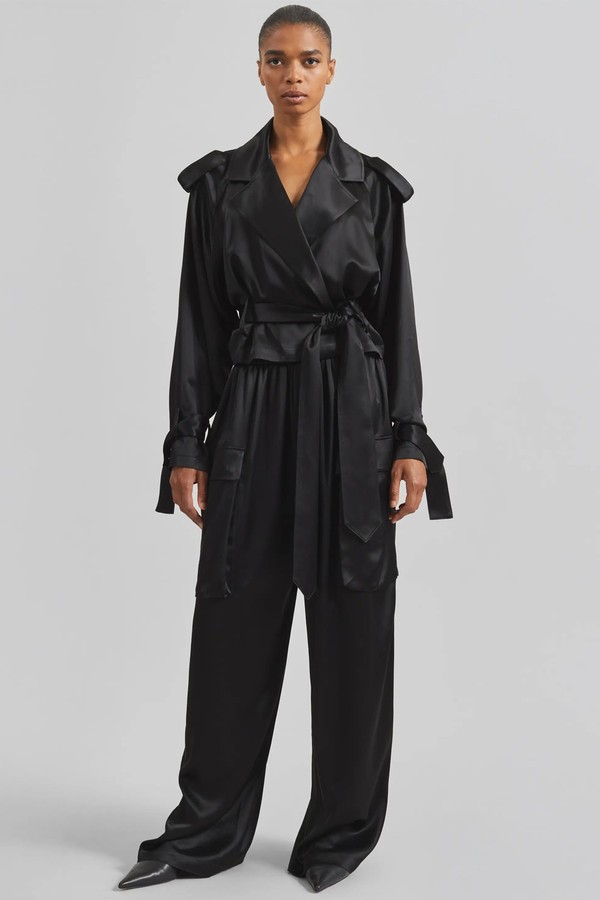 Simona Satin Short Trench