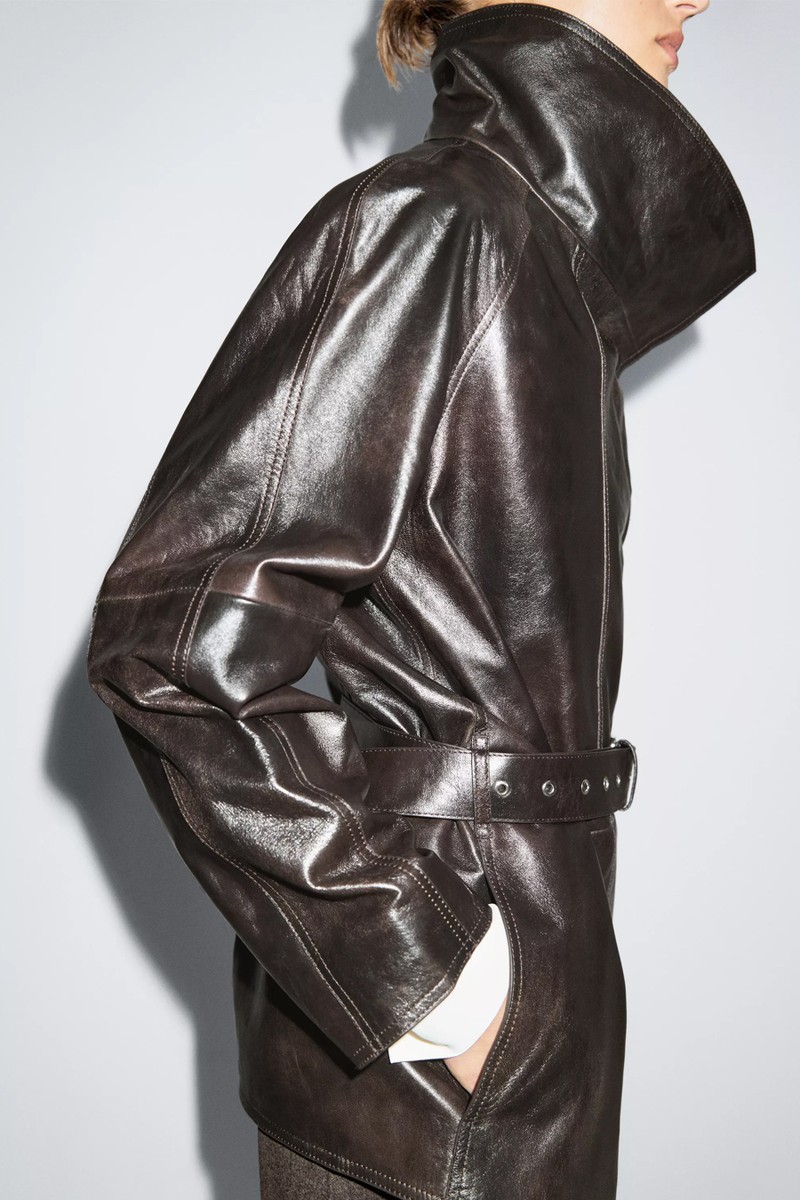 Nappa Leather Jacket With Belt