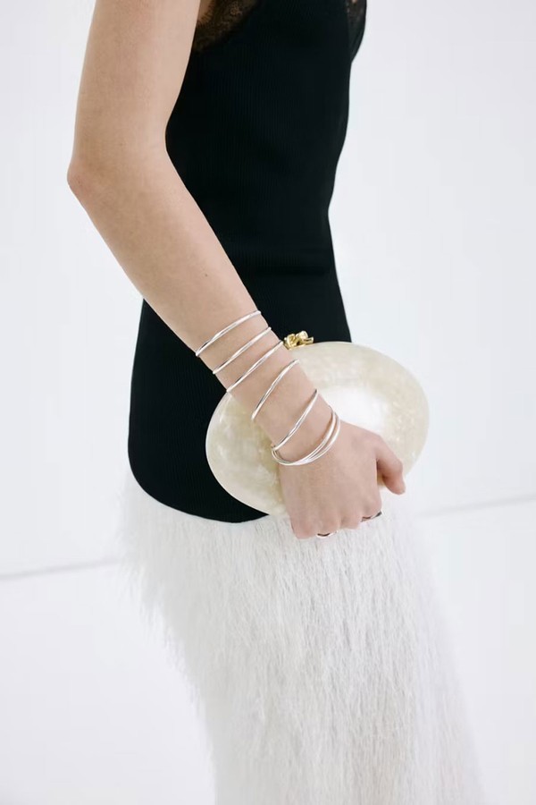 Pearl-Effect Clutch Bag from Mango