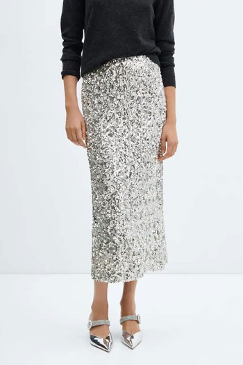 Sequin Midi Skirt