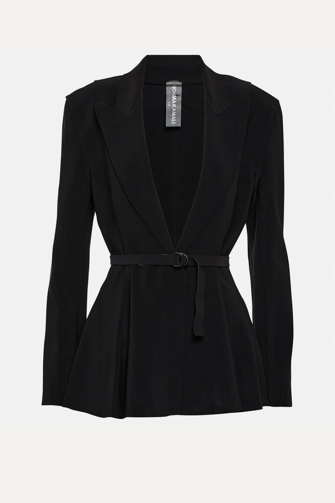 Belted Peplum-Hem Jersey Blazer from Norma Kamali