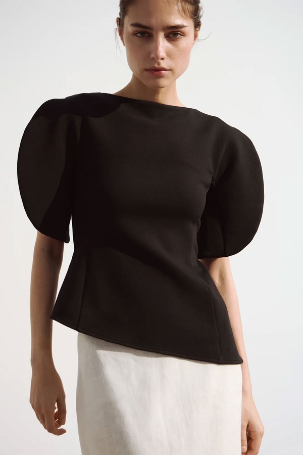 Volume-Sleeve Cotton-Blend Blouse from Limé