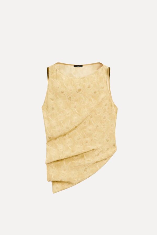 Flowing Asymmetric Jacquard Print Top from Massimo Dutti