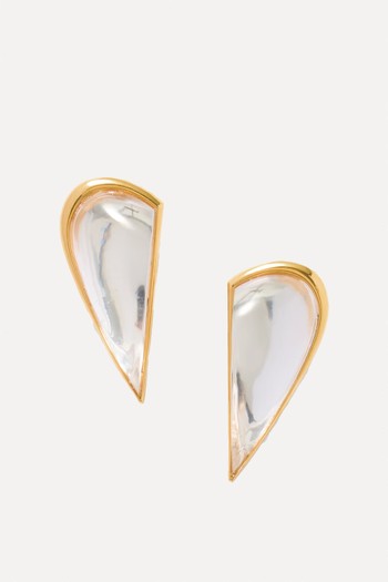 Le Demi-Coeur Gold-Tone Resin Earrings from Alaïa