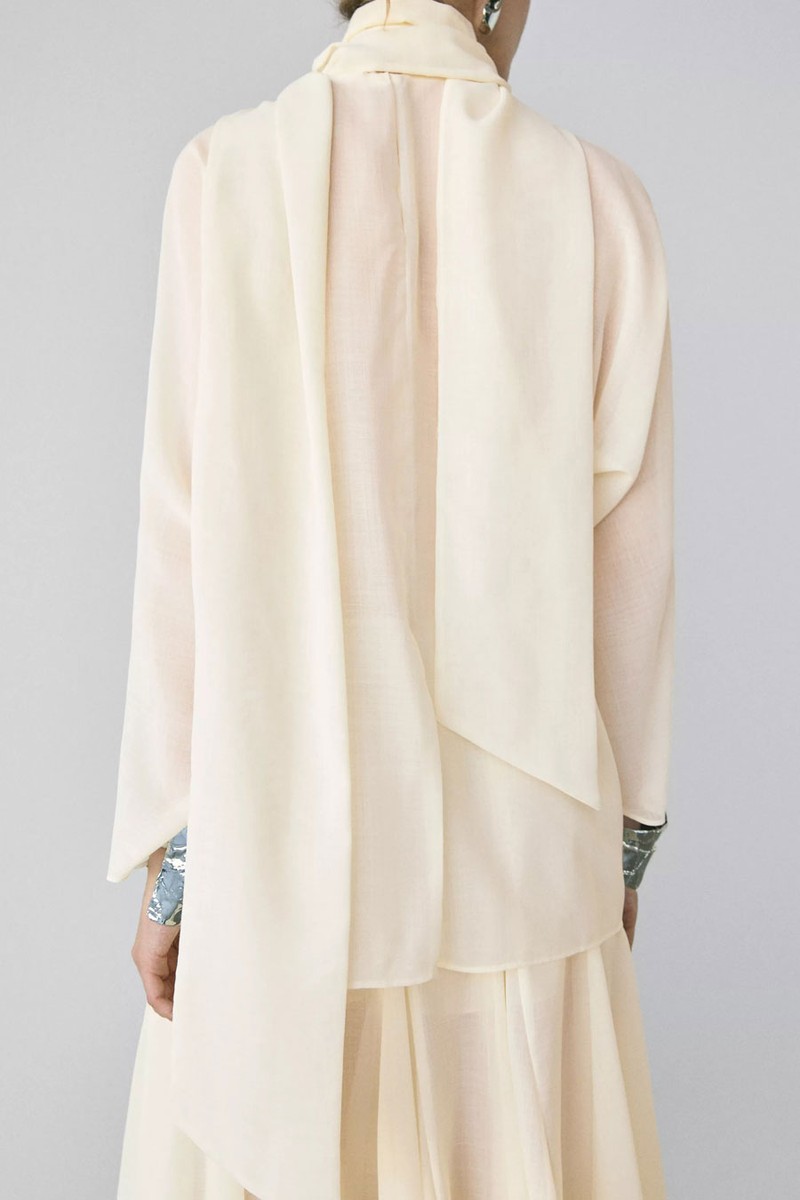 Flowing Blouse With Tie Detail from Massimo Dutti