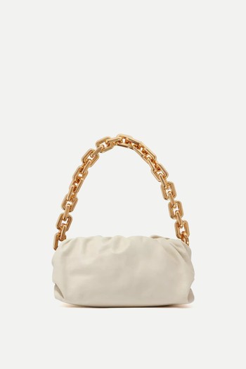 White Chain Pouch Handbag Cream from Bottega Veneta 