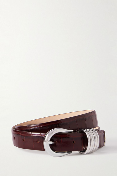 Hollyhock Croc-Effect Leather Belt from Déhanche