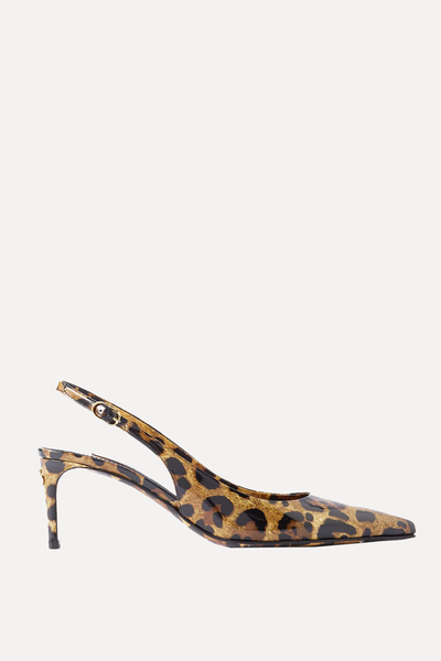 Mun Leopard-Printed Patent-Leather Slingback Pumps from Dolce & Gabbana