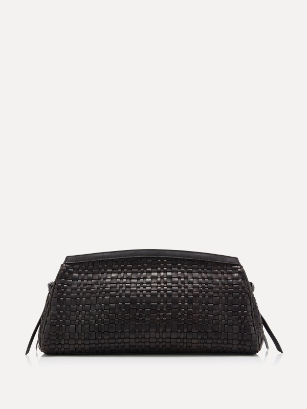 Maude Woven Leather Clutch 