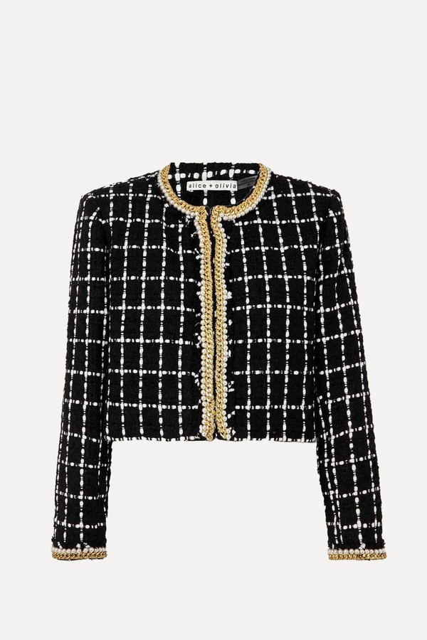 Sabina Embellished Tweed Jacket from Alice + Olivia