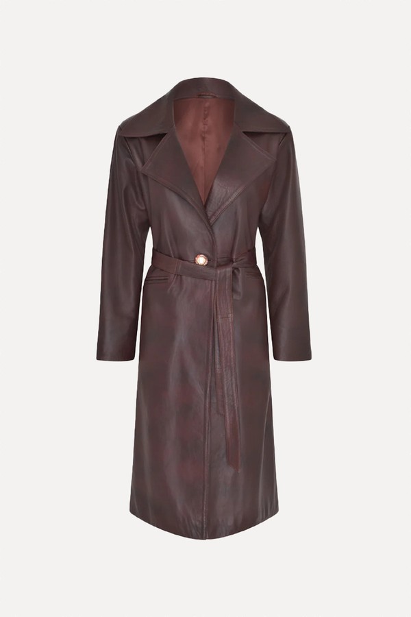Matrix Leather Trench from Mariam Al Sibai
