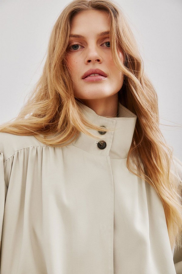 High Neck Flowy Jacket