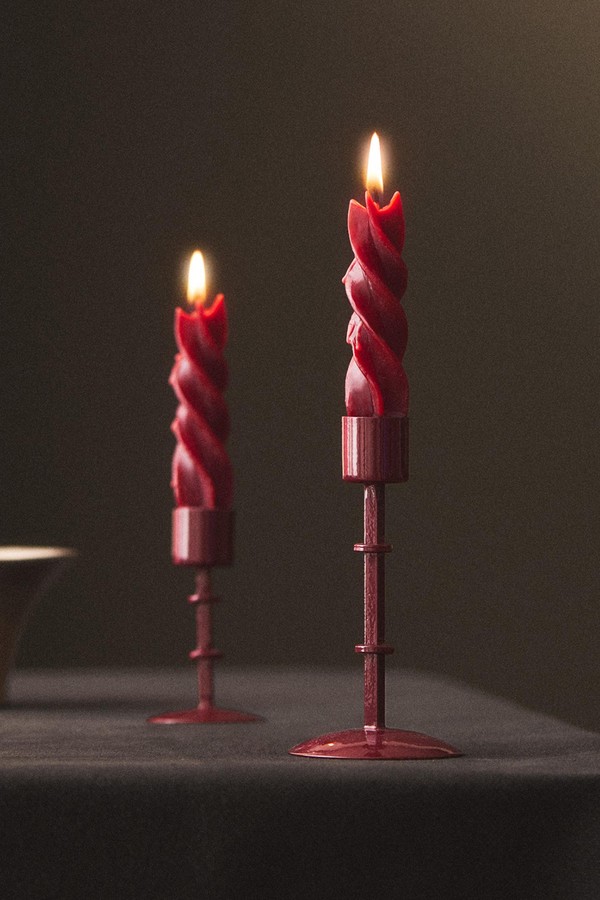 Tall Metal Christmas Candlestick from Zara