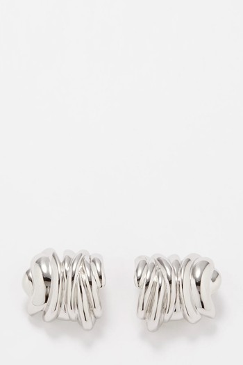 Twist Platinum-Plated Hoop Earrings from Completedworks