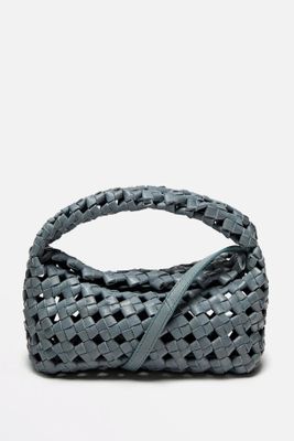 Mini Woven Nappa Leather Crossbody Bag from Massimo Dutti