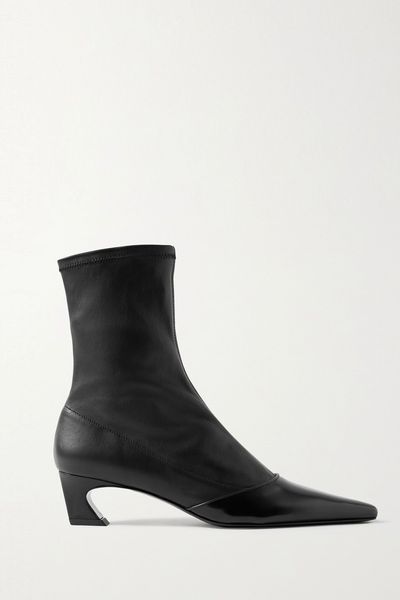 Patent-Trimmed Leather Ankle Boots from Acne Studios