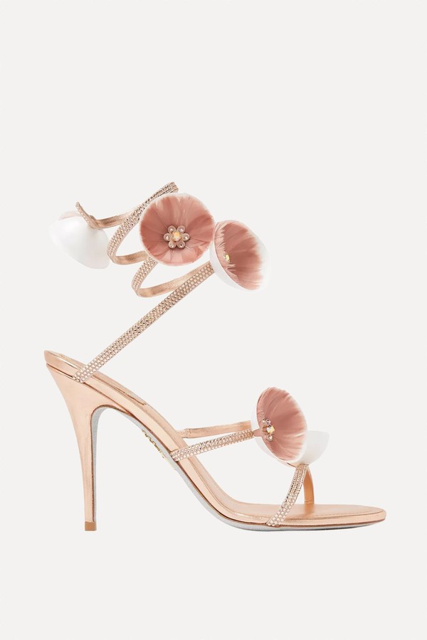 Jolene Floral-Embellished 105 Sandals from René Caovilla