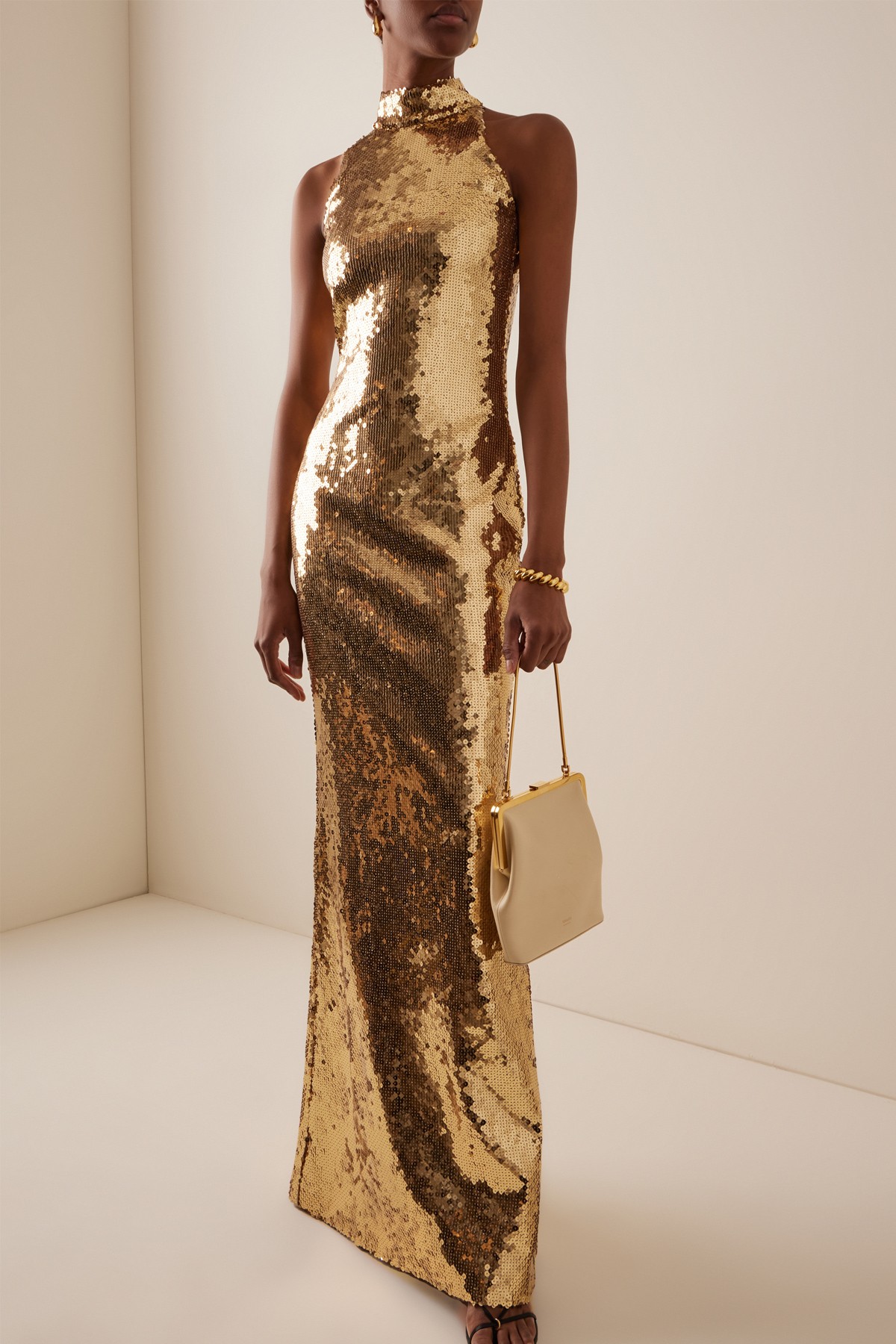 Sequined Maxi Halter Dress from Sergio Hudson