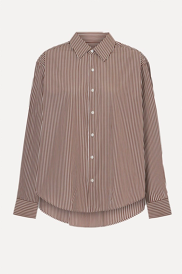 La Shirt Classica Striped Cotton-Poplin Shirt from COMME SI