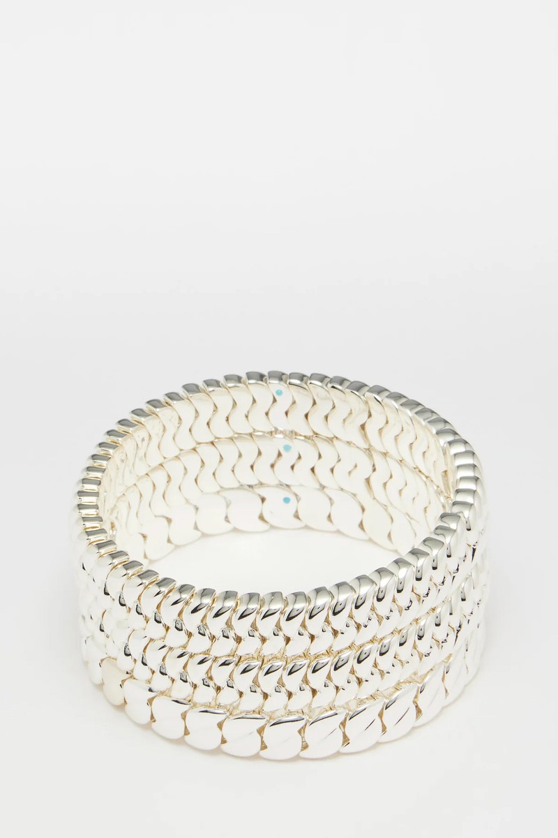 Set Of three Super Silver Beaded Bracelets from Roxanne Assoulin