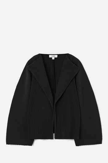 Pleated Open-Lapel Jacket