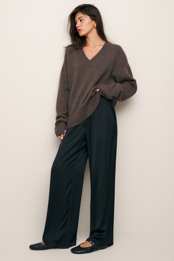 Jadey Cashmere Oversized V-Neck Sweater from Reformation