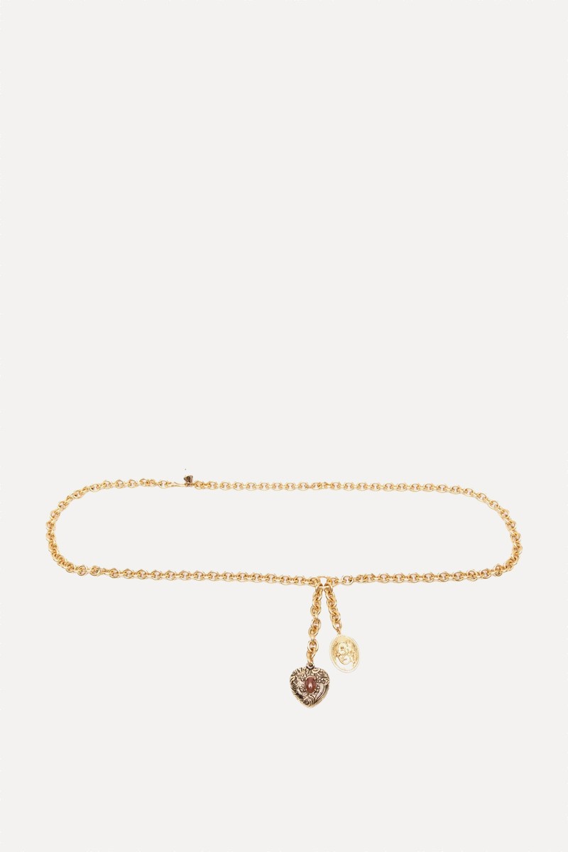 Gold Heart-Charm Chain Belt from Chloé