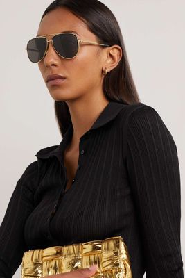 Aviator-Style Gold-Tone Sunglasses from Bottega Veneta Eyewear