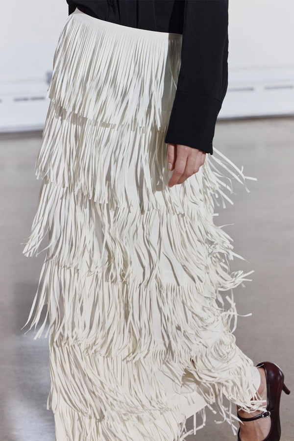 Fringed Pencil Skirt