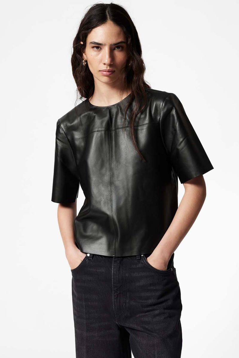 Boxy Leather T-Shirt from & Other Stories