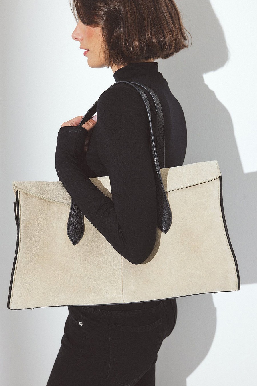 Suede Contrast Tote Bag from NA-KD