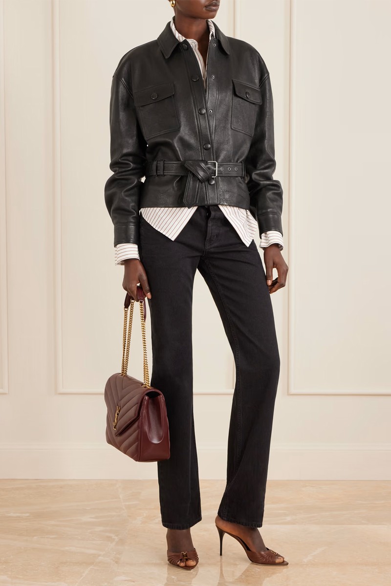 Belted Leather Jacket from SAINT LAURENT