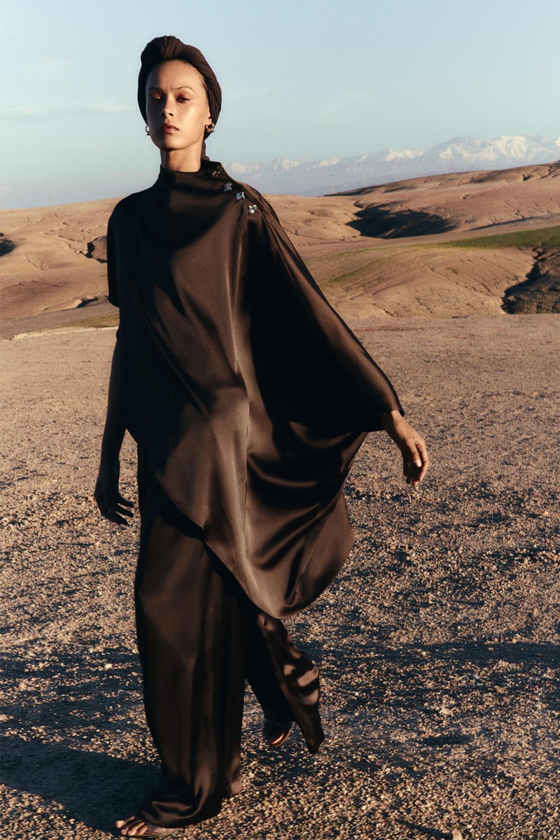 Asymmetric Satin Flowing Top from Zara